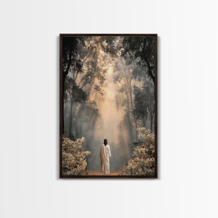 Heavenlit Journey – Framed Canvas Print – Christian Wall Art – Christian Art Canvas – Moody Christian Art – Christian Painting – Christmas