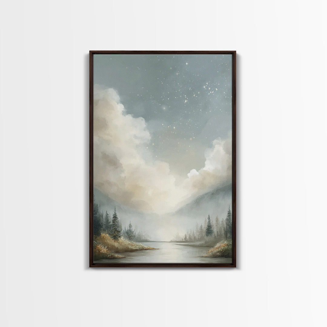 Celestial Valley – Framed Canvas Print – Christian Wall Art – Christian Art Canvas – Subtle Christian Art – Christmas Art Prints – Christia
