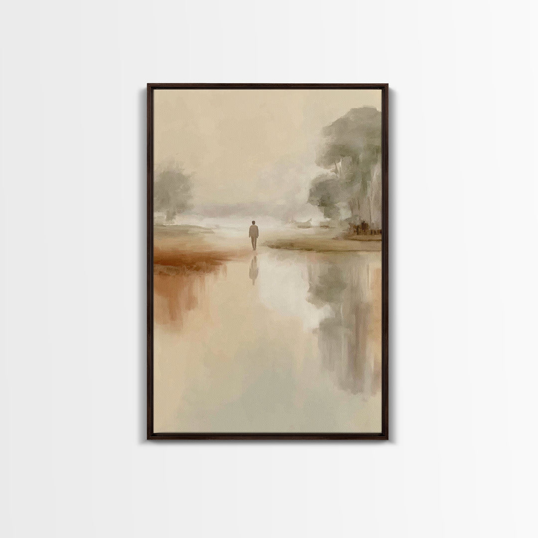 Silent Horizon | Framed Canvas Print | Christian Art | Christian Wall Art | Minimalist Christian Art | Jesus Painting | Christian Christmas