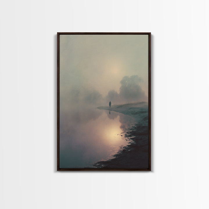 Twilight Journey, Framed Canvas Print, Christian Paintings, Jesus Art Print, Christian Art Gift, Moody Christian Art, Christmas Wall Art