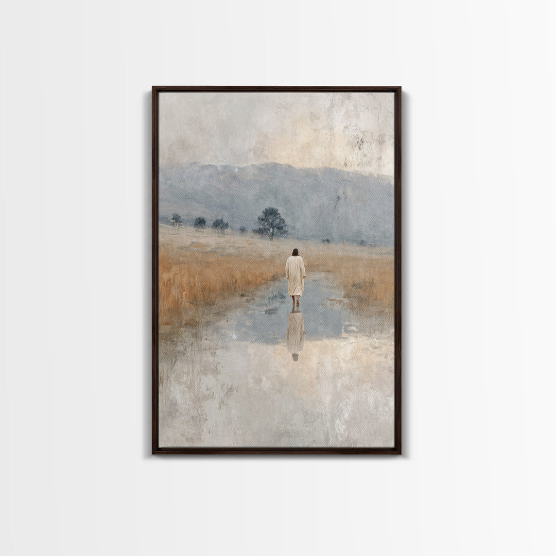Sacred Plains | Framed Canvas Print | Christian Art Canvas | Large Jesus Painting | Christian Christmas Art | Christian Art Gift | Vintage