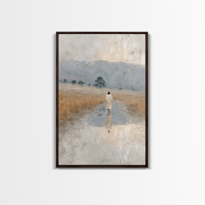Sacred Plains | Framed Canvas Print | Christian Art Canvas | Large Jesus Painting | Christian Christmas Art | Christian Art Gift | Vintage
