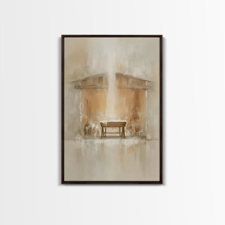 Holy Manger Light | Framed Canvas Print | Christian Art Canvas | Christmas Wall Art | Christian Christmas Art | Subtle Christian Art | Chri