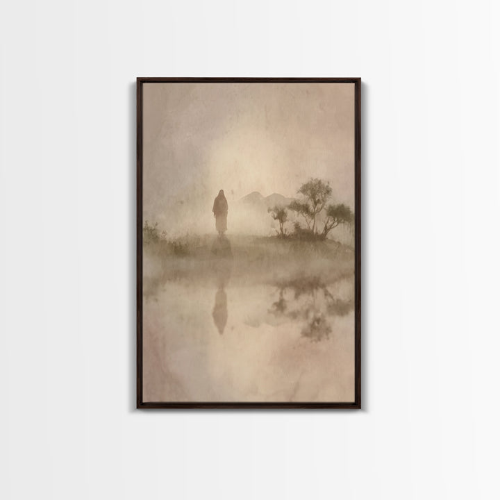 Desert Halo – Framed Canvas Print – Christian Art – Christian Wall Art – Jesus Painting – Christian Christmas Decorations – Modern Christia