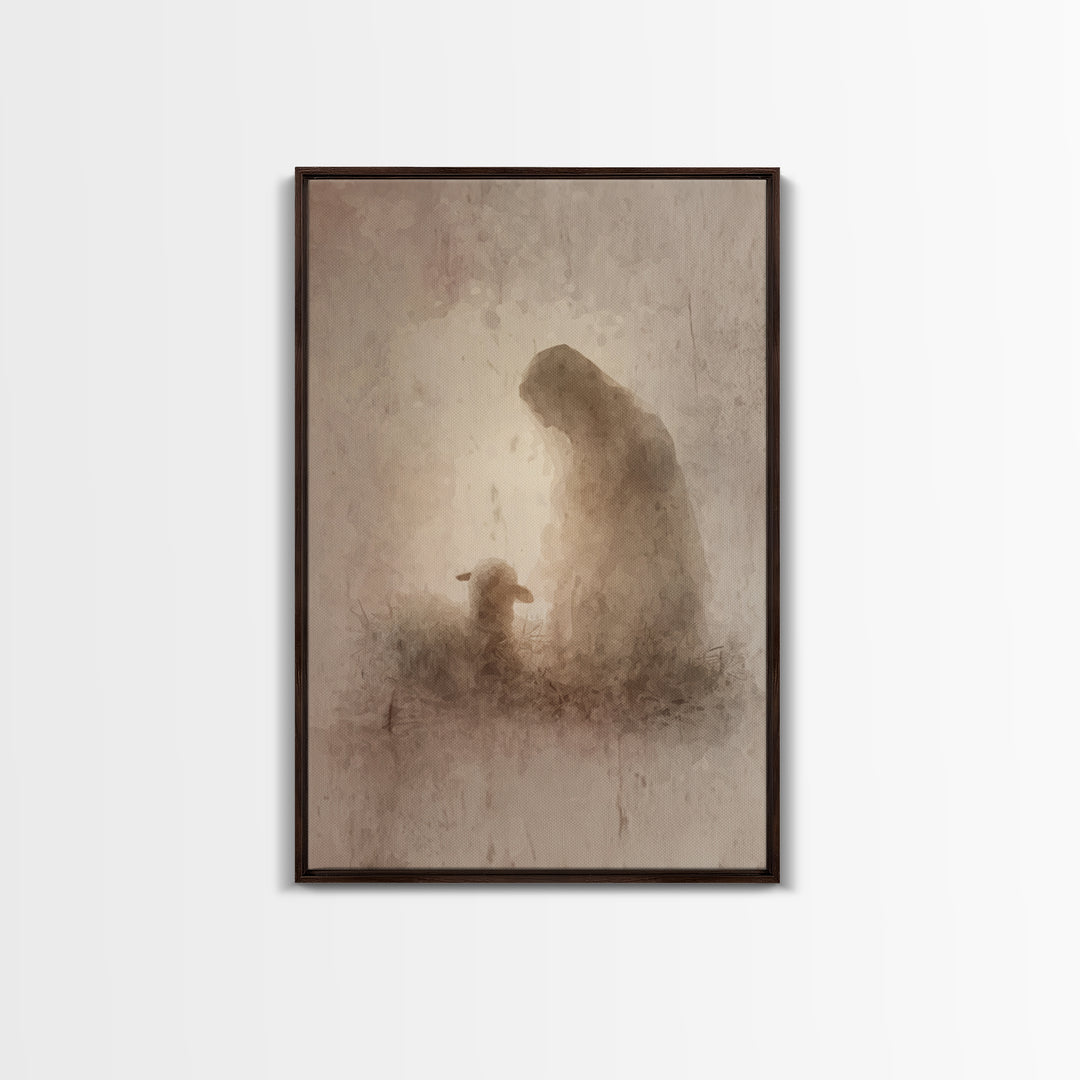 Holy Night Stillness | Framed Canvas Print | Christian Wall Art | Christmas Wall Art | Christian Christmas Art | Jesus Christmas Art | Chri