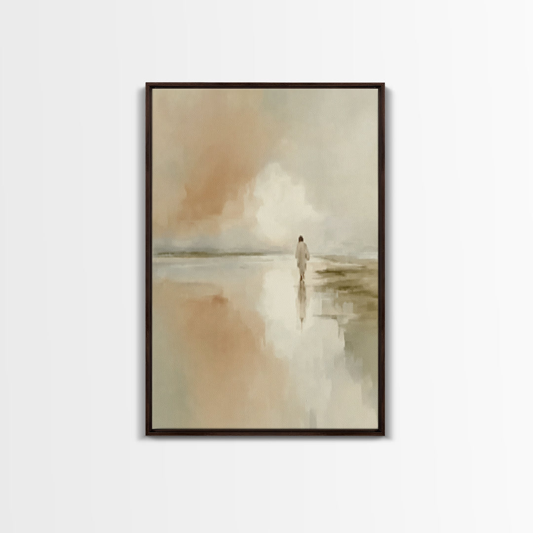 Graceful Shore Path | Framed Canvas Print | Christian Wall Art | Christian Art Canvas | Modern Christian Art | Subtle Christian Art | Chris