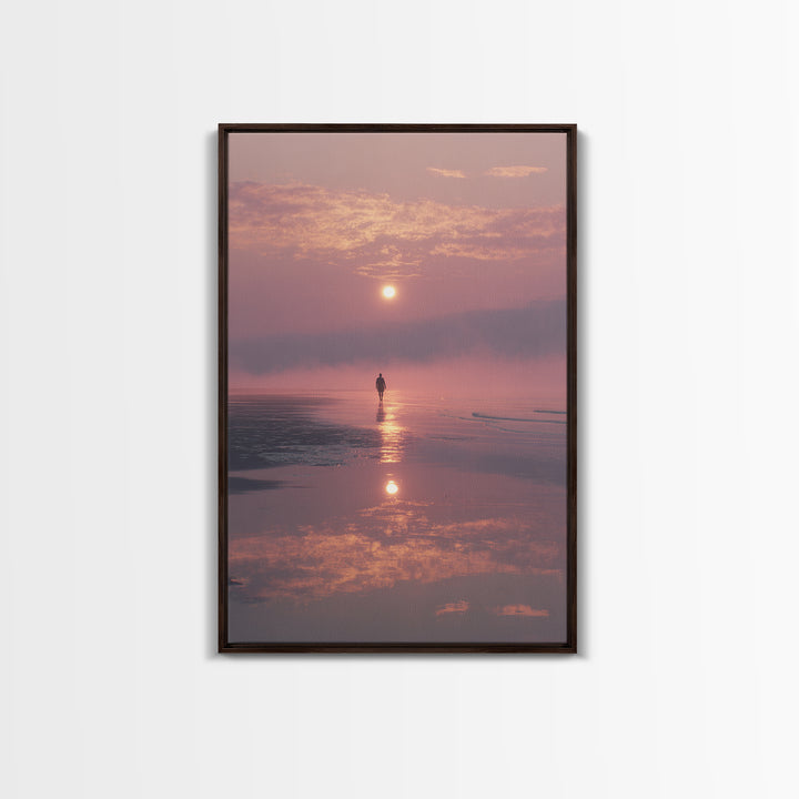 Dawn Walk Serenity – Framed Canvas Print – Christian Wall Art – Modern Christian Art – Christian Art Canvas – Christian Painting – Christia