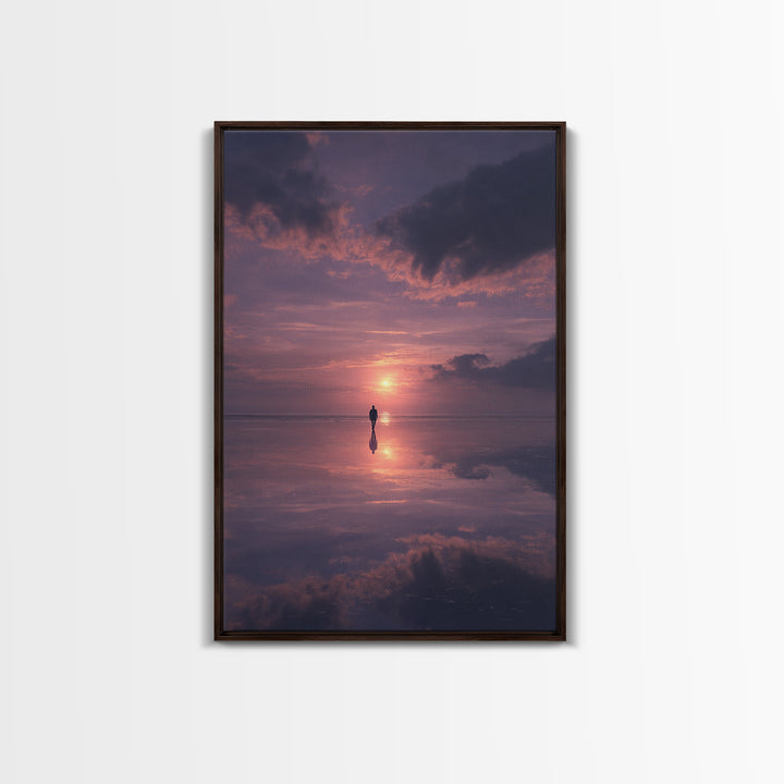 Twilight Solemn Journey, Framed Canvas Print, Christian Wall Art, Christian Art Canvas, Moody Christian Art, Christian Painting, Christian