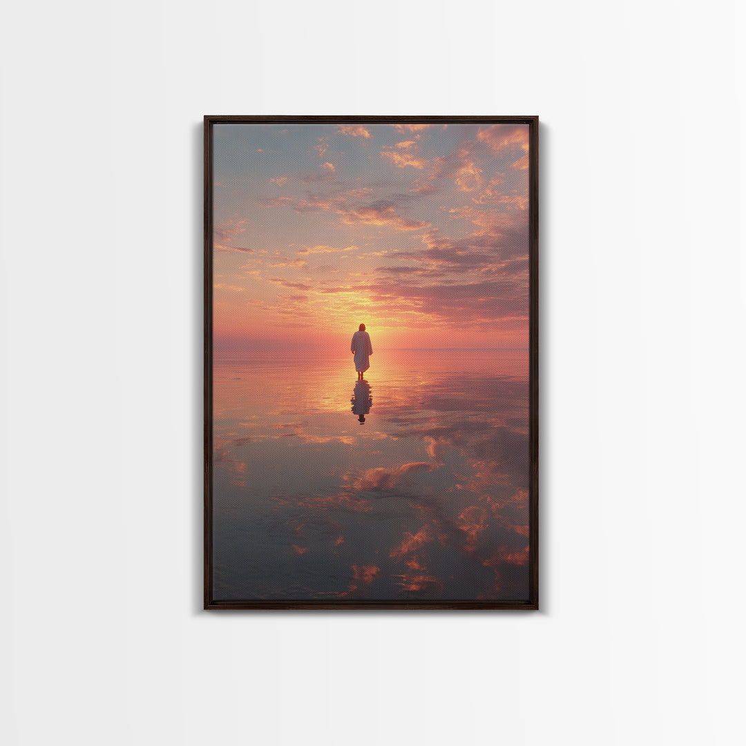 Radiant Dawn Path – Framed Canvas Print – Christian Wall Art – Christian Art Canvas – Jesus Painting – Modern Christian Art – Christian Dec