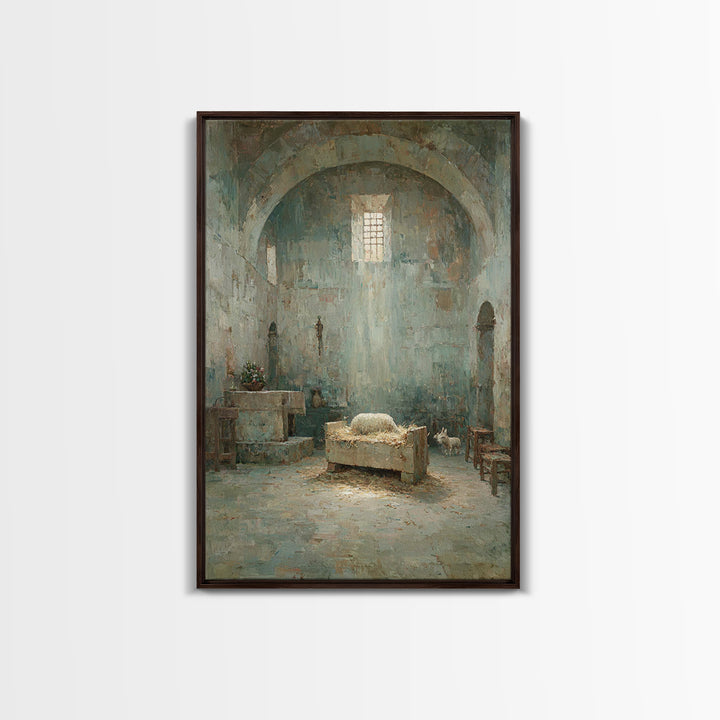 Sanctuary Manger Peace | Framed Canvas Print | Christian Wall Art | Vintage Christian Art | Christian Art Canvas | Christian Painting | Sub