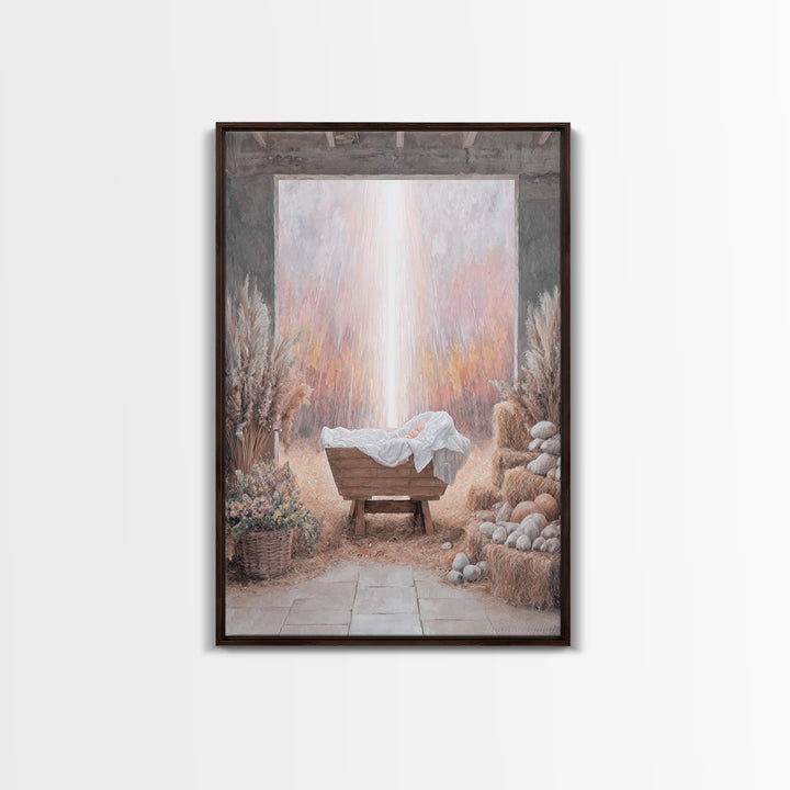 Manger Of Peace | Framed Canvas Print | Christian Wall Art | Christian Art Canvas | Christmas Art Prints | Framed Christmas Art | Christian