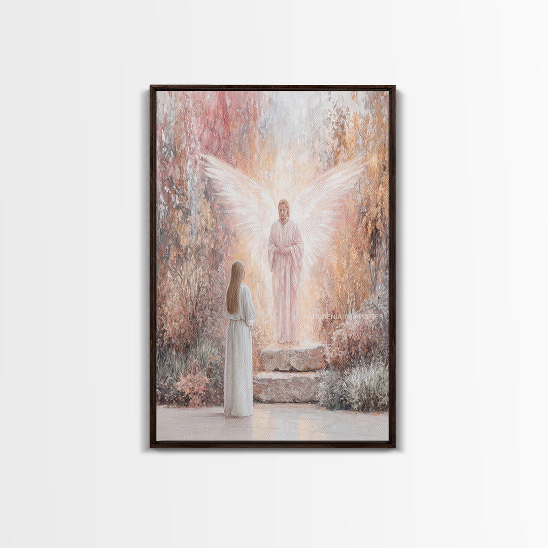 Angel’s Glad Tidings – Framed Canvas Print – Christian Wall Art – Christian Art Canvas – Modern Christian Art – Christian Gift – Christian
