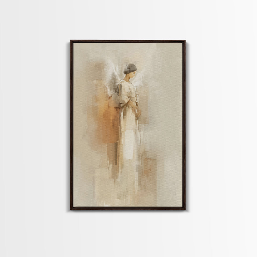 Silent Wings Blessing, Framed Canvas Print, Christian Wall Art, Christian Art Canvas, Christian Painting, Minimalist Christian Art, Christi