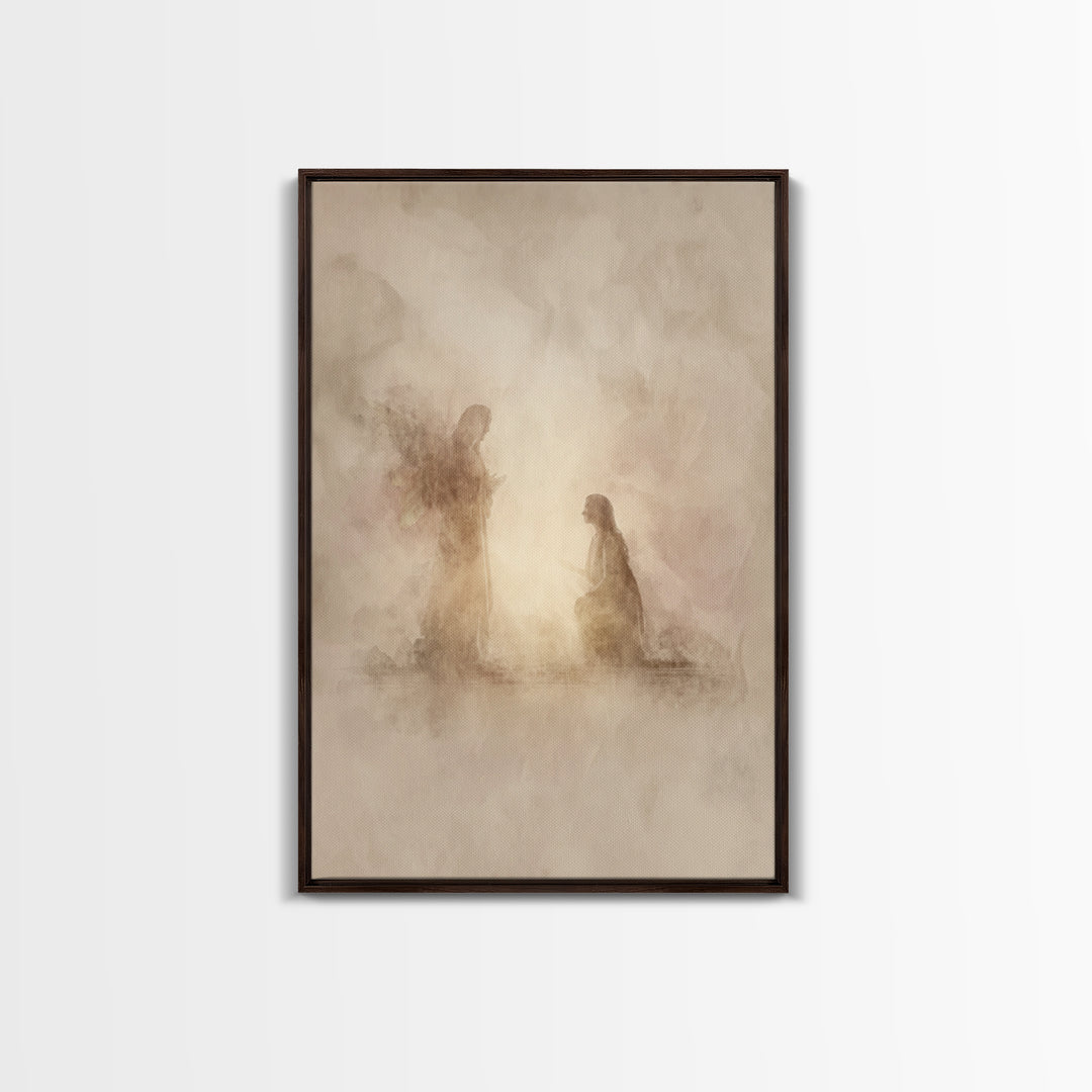 Radiant Faith Dawn – Framed Canvas Print – Christian Art – Christian Wall Art – Subtle Christian Art – Christian Painting – Christmas Art
