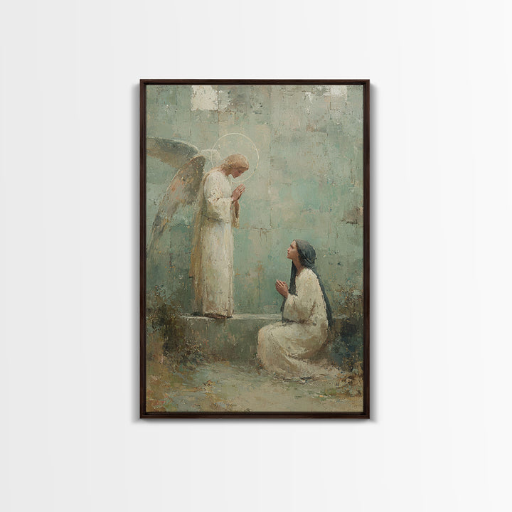 Angel Of Grace | Framed Canvas Print | Christian Art | Christian Wall Art | Christian Art Canvas | Vintage Christian Painting | Christian G