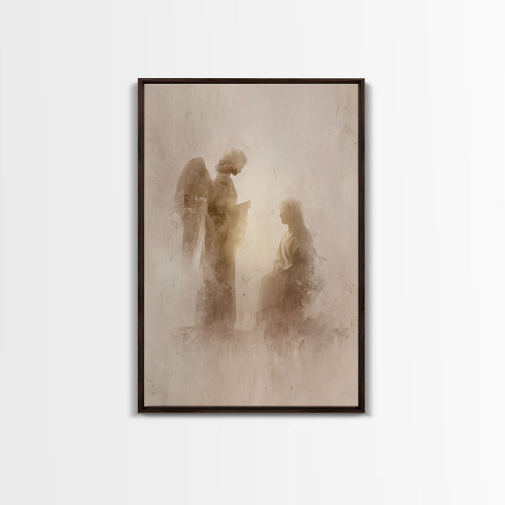 Sacred Encounter, Framed Canvas Print, Christian Wall Art, Christian Art Painting, Subtle Christian Art, Minimalist Christian Art, Christia