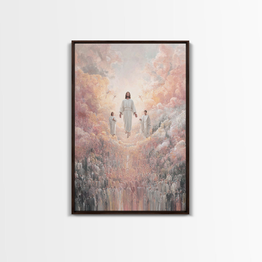 Heavenly Ascension – Framed Canvas Print – Christian Art Canvas – Large Christian Painting – Jesus Painting – Christian Wall Art – Christia