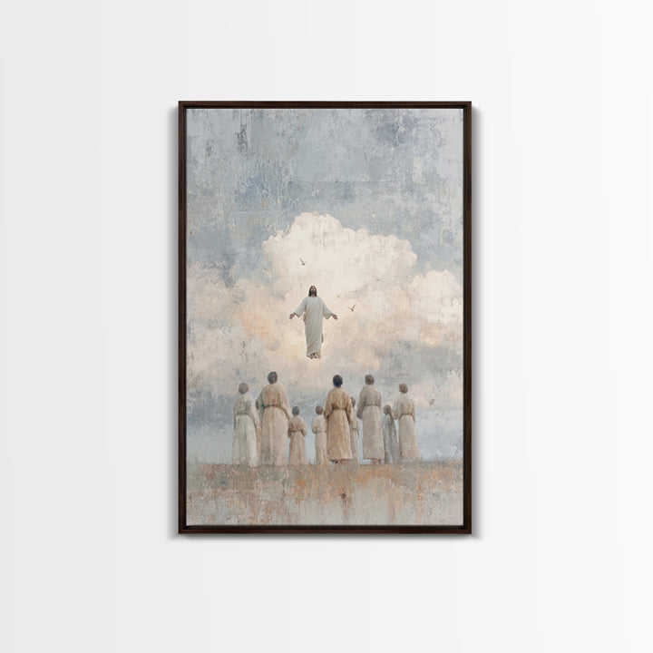 Clouds Of Glory, Framed Canvas Print, Christian Art Prints, Christian Wall Art, Jesus Painting Canvas, Modern Christian Art, Christian Chri