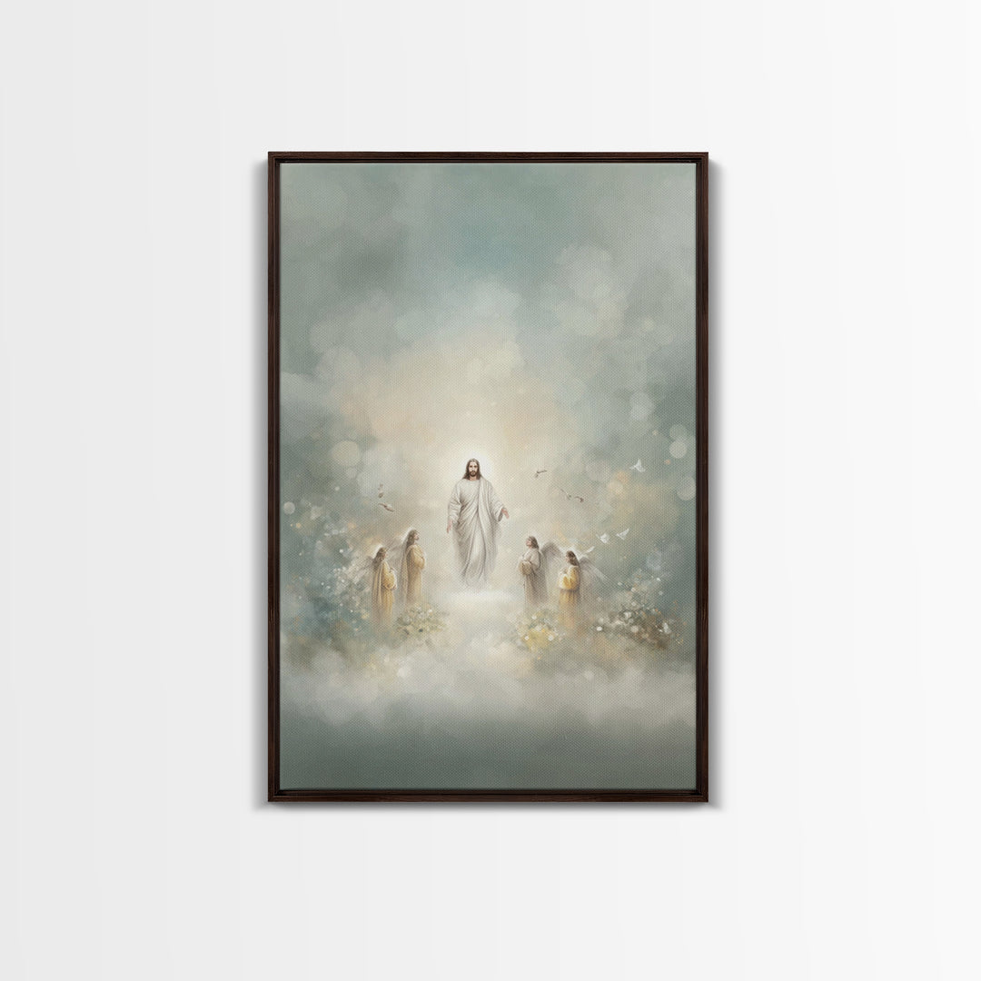 Rising Messiah | Framed Canvas Print | Christian Wall Art | Jesus Painting | Large Jesus Wall Art | Christian Art Canvas | Christian Decor