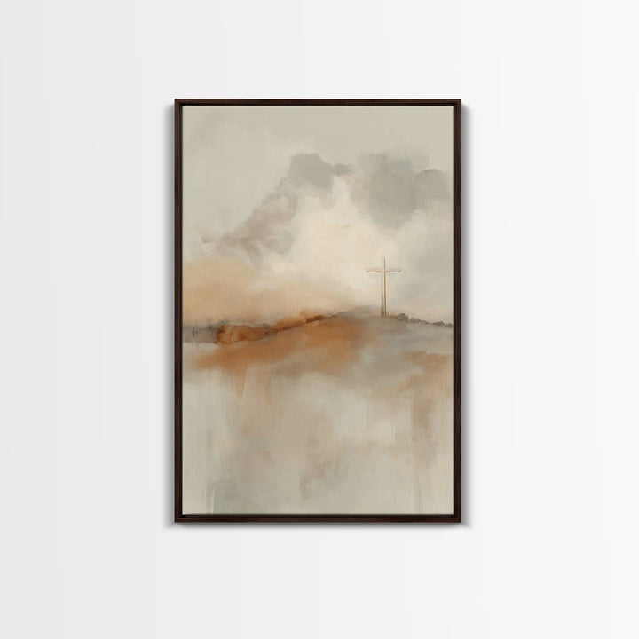 Valley Of Mercy – Framed Canvas Print – Christian Wall Art – Minimalist Christian Art – Christian Art Canvas – Subtle Christian Art – Chris