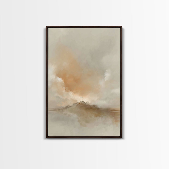 Cross Of Promise – Framed Canvas Print – Christian Art Work – Christian Wall Art – Abstract Christian Art – Christian Art Canvas – Christia