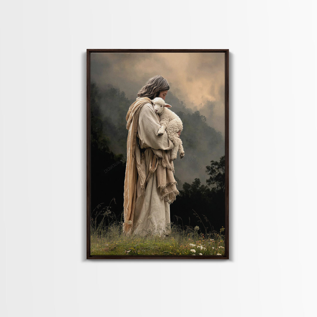 Pasture Keeper – Framed Canvas Print – Christian Art Canvas – Christian Wall Art – Vintage Christian Art – Christian Paintings – Christian