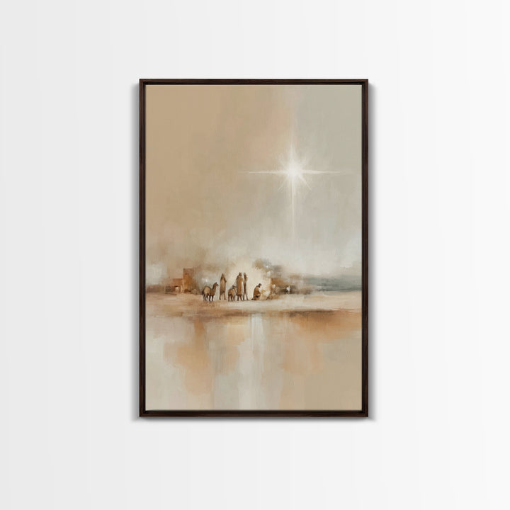Bethlehem Journey, Framed Canvas Print, Christian Art Canvas, Christmas Art Prints, Christian Christmas Art, Subtle Christian Paintings, Ch