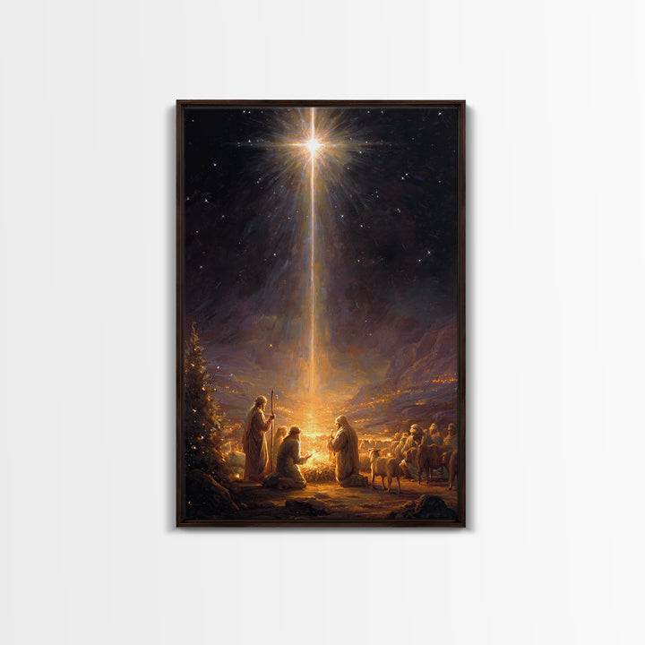 Radiant Redeemer – Framed Canvas Print – Christian Art Canvas – Christian Christmas Art – Christmas Art Work – Christian Wall Art – Christi