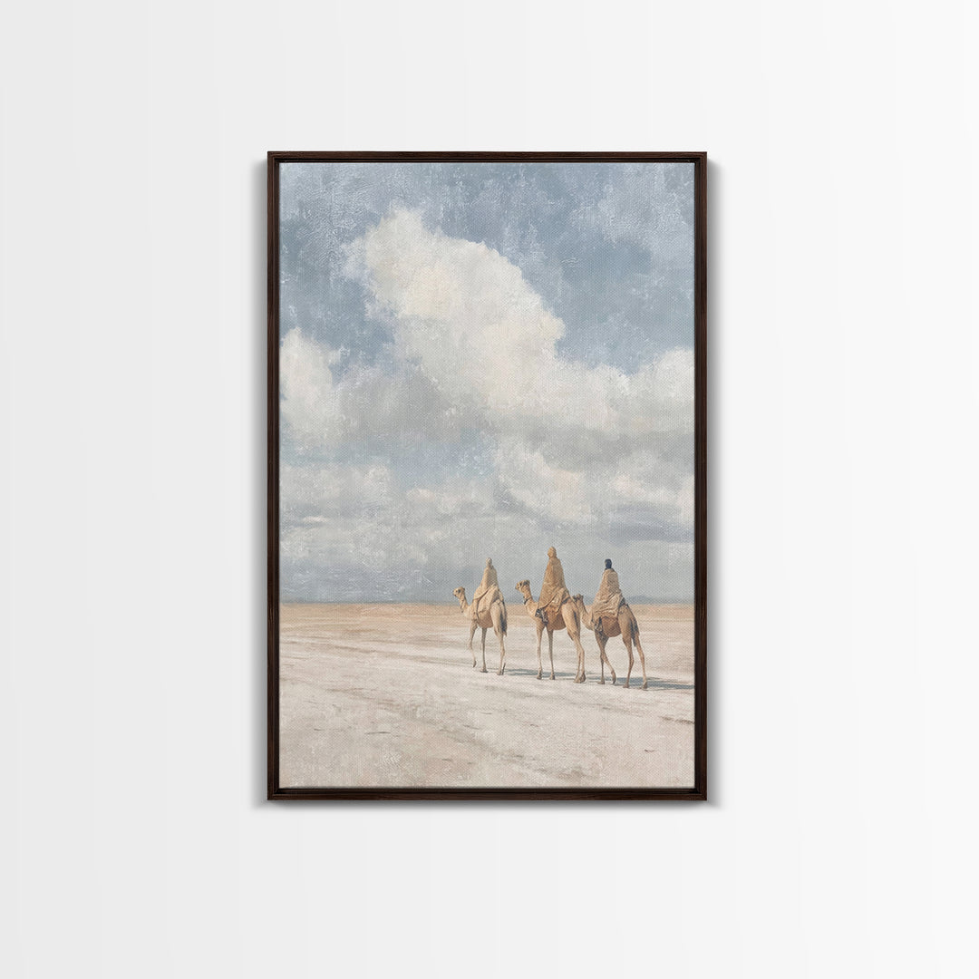 Three Kings Journey | Framed Canvas Print | Christmas Wall Art | Christian Christmas Art | Christian Art Canvas | Modern Christian Art