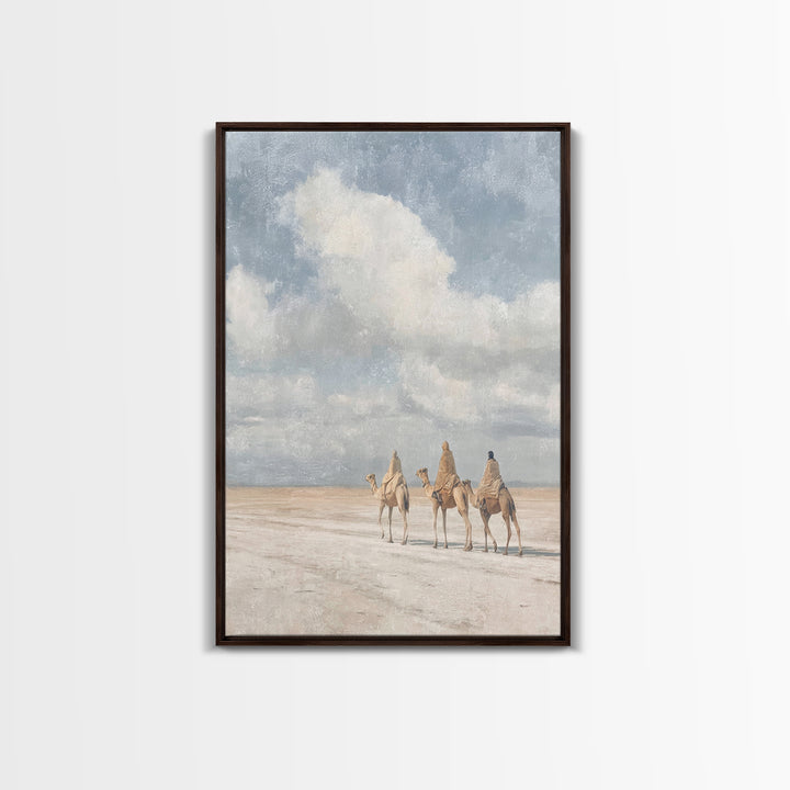 Three Kings Journey | Framed Canvas Print | Christmas Wall Art | Christian Christmas Art | Christian Art Canvas | Modern Christian Art