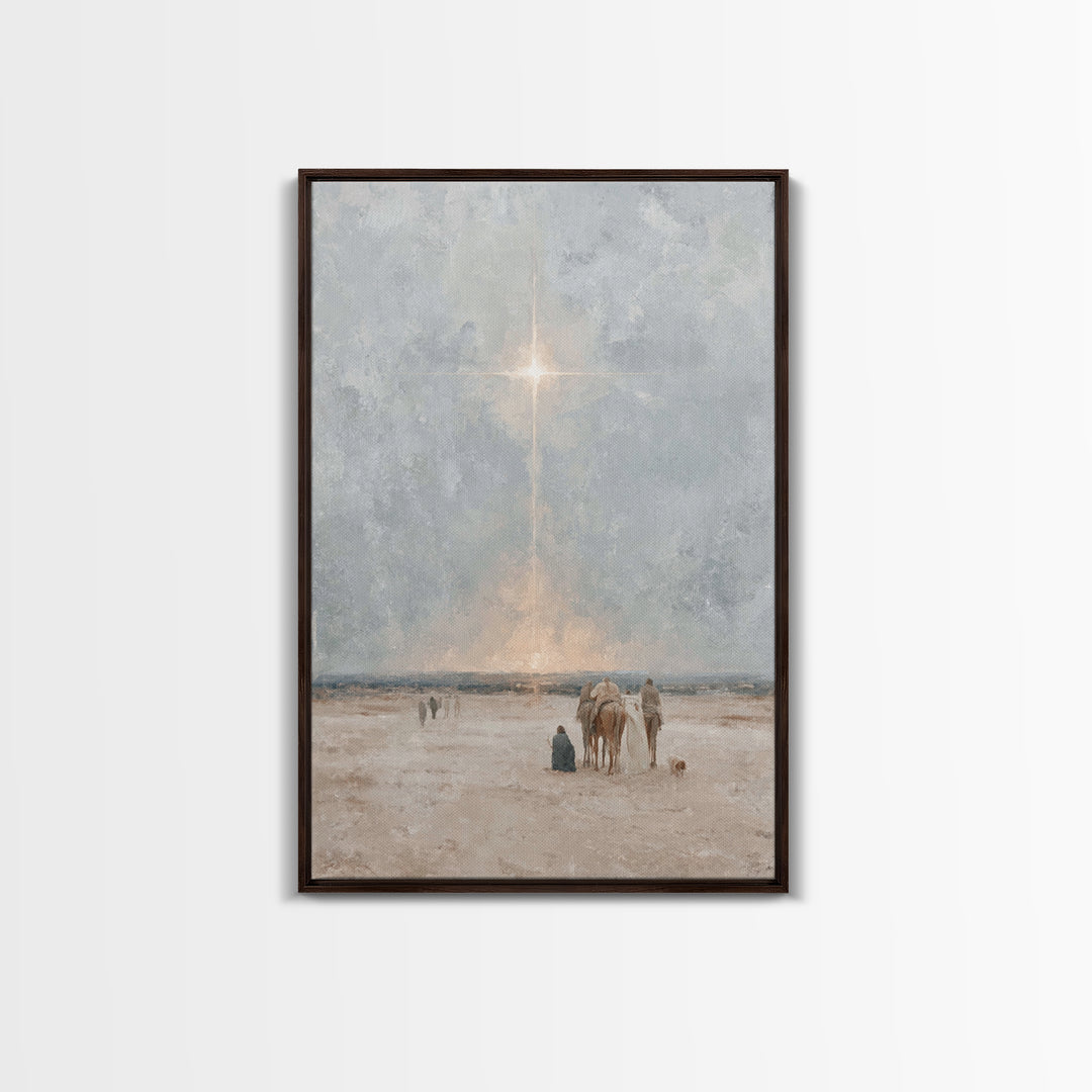The Guiding Star – Framed Canvas Print – Christian Wall Art – Christian Art Canvas – Jesus Painting – Christmas Art – Christian Christmas A