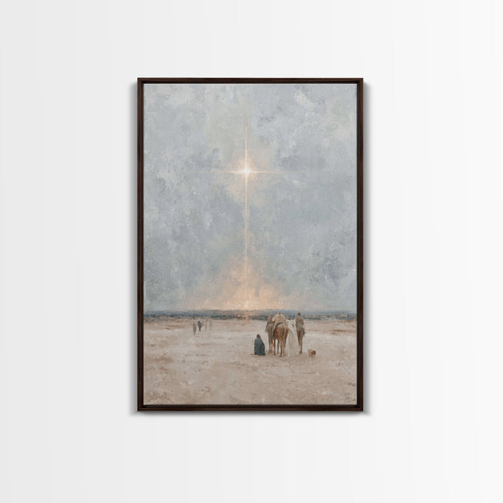 The Guiding Star – Framed Canvas Print – Christian Wall Art – Christian Art Canvas – Jesus Painting – Christmas Art – Christian Christmas A
