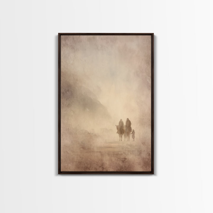 Family Of Promise, Framed Canvas Print, Christian Wall Art, Christmas Art, Christian Art Canvas, Christian Christmas Art, Jesus Painting