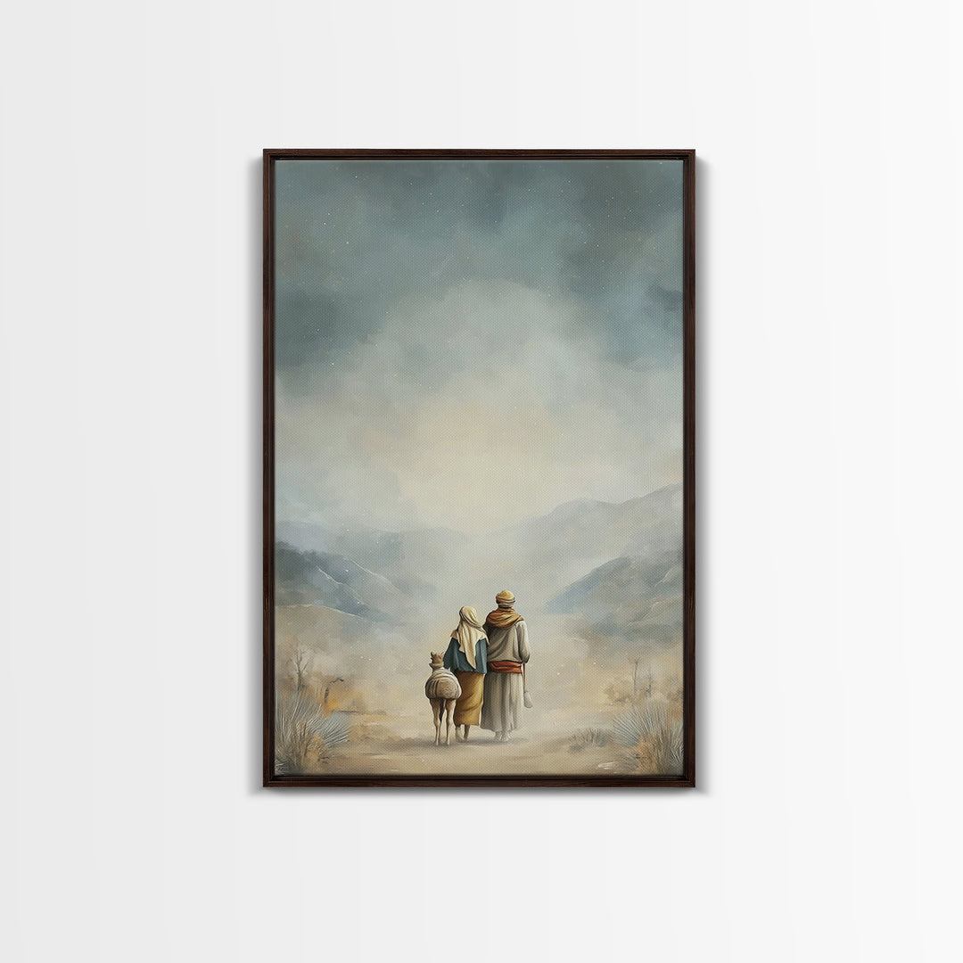 Humble Road Journey | Framed Canvas Print | Christian Art Canvas | Christmas Art | Christian Wall Art | Jesus Painting | Christian Decor