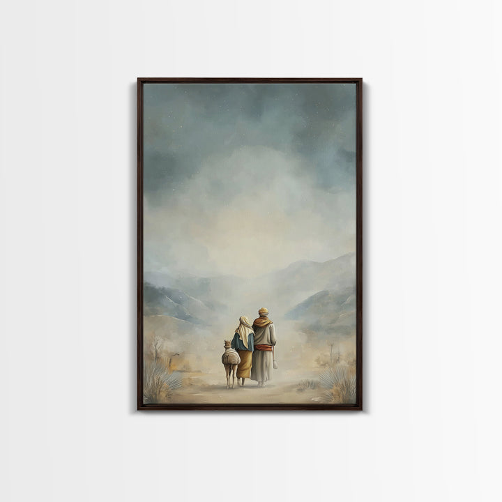 Humble Road Journey | Framed Canvas Print | Christian Art Canvas | Christmas Art | Christian Wall Art | Jesus Painting | Christian Decor