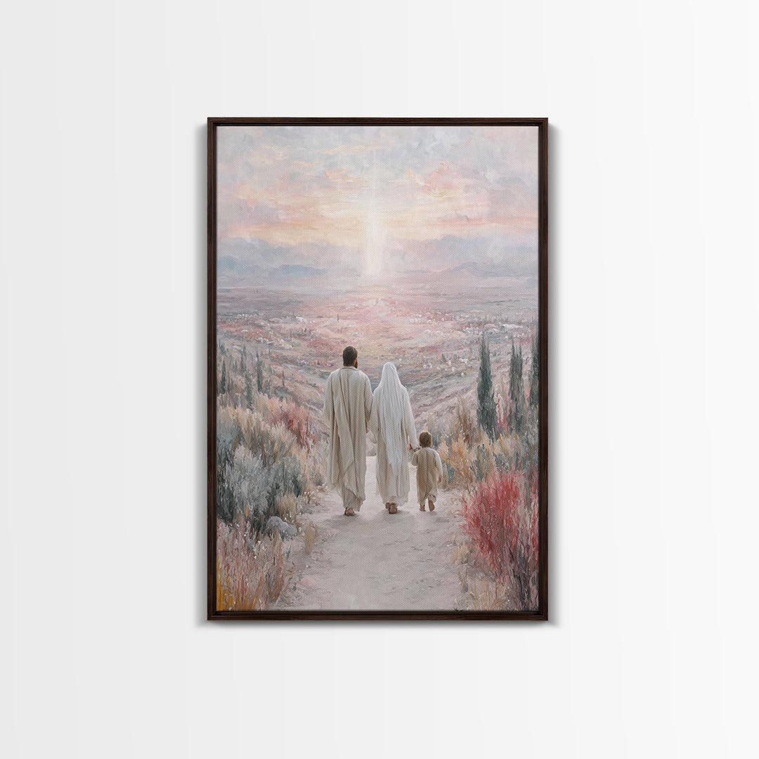 Twilight Covenant Path, Framed Canvas Print, Christian Wall Art, Christian Art Canvas, Jesus Painting, Christmas Art, Christian Decorations