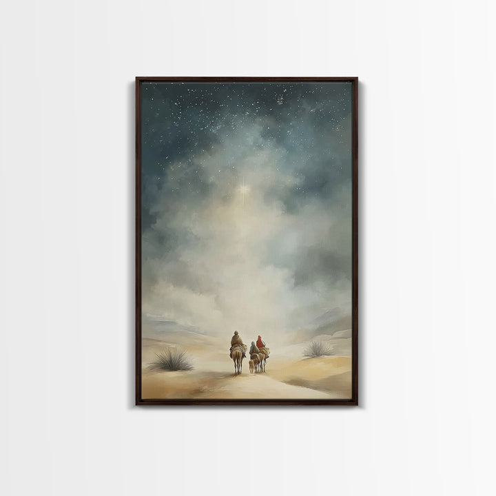 Star Of The Way – Framed Canvas Print – Christian Wall Art – Christian Art Canvas – Christmas Art – Jesus Painting – Christian Decorations