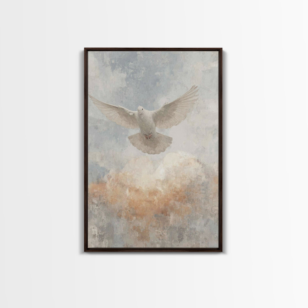 Heavenly Dove Light – Framed Canvas Print – Christian Wall Art – Christian Art Canvas – Christian Christmas Art – Christian Decor – Christi