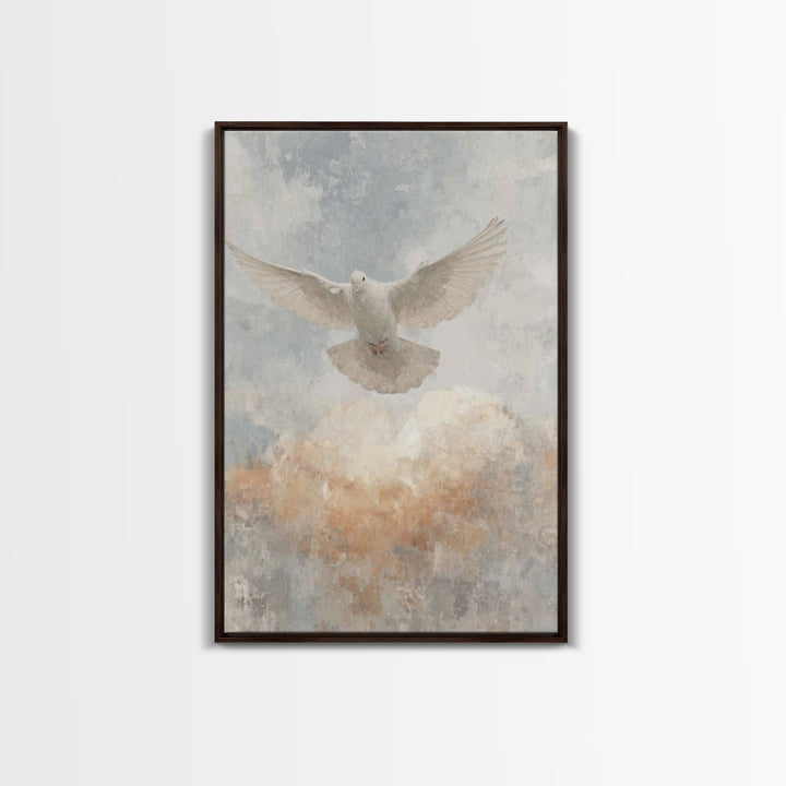 Heavenly Dove Light – Framed Canvas Print – Christian Wall Art – Christian Art Canvas – Christian Christmas Art – Christian Decor – Christi
