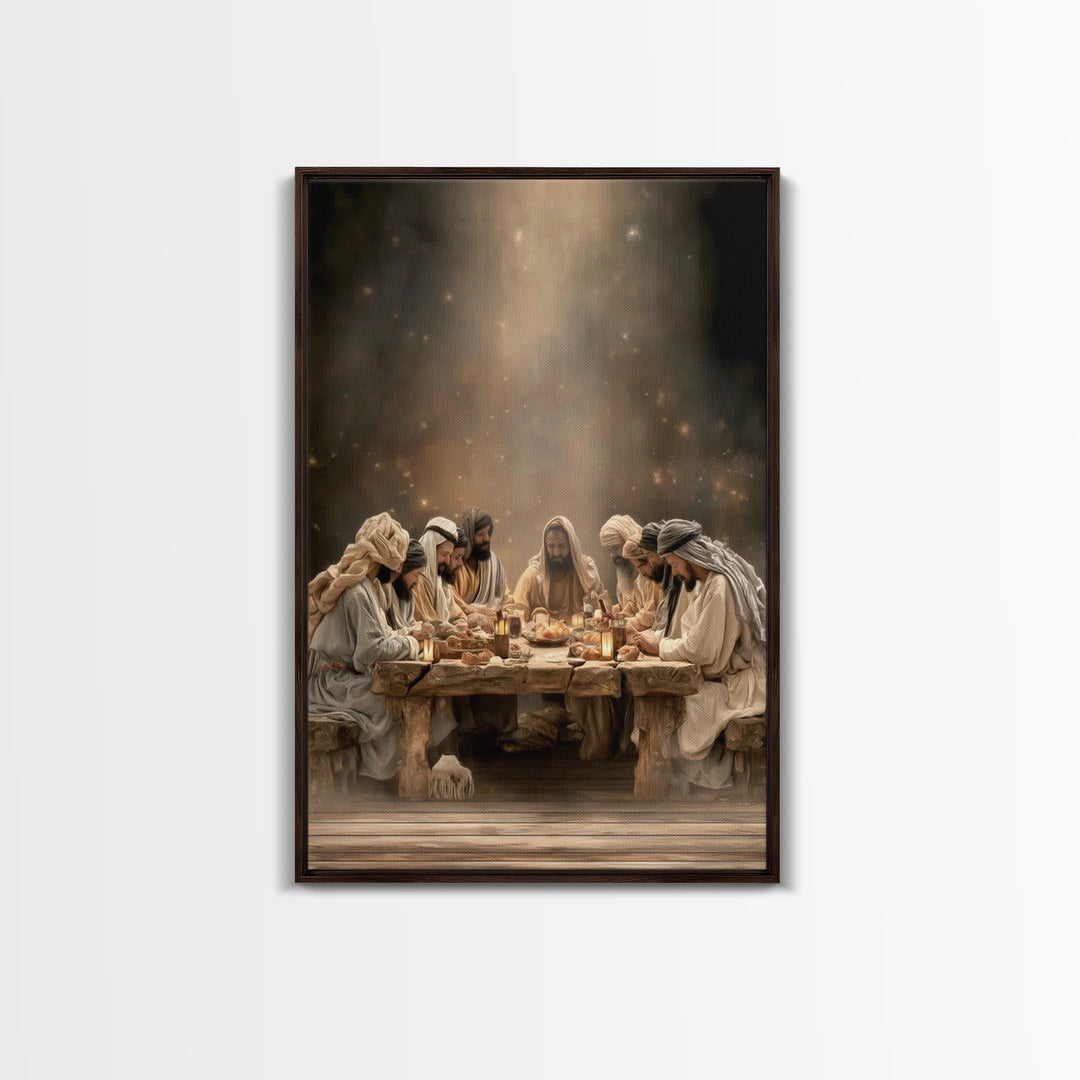 Blessed Table Fellowship – Framed Canvas Print – Christian Wall Art – Christian Art – Christian Art Canvas – Christian Decor – Christian Ch