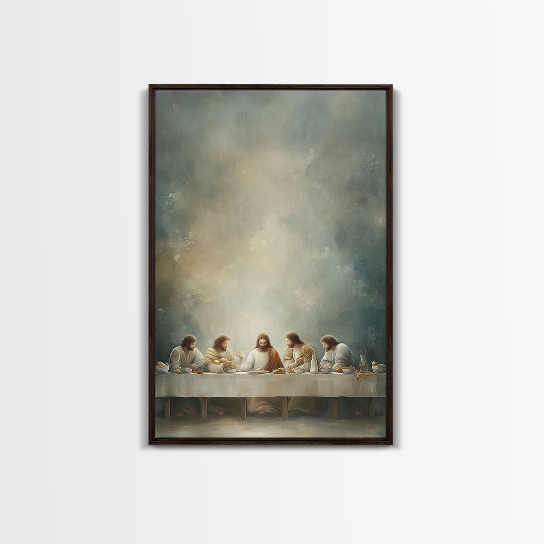 Sacred Last Supper | Framed Canvas Print | Christian Art Canvas | Christian Decor | Christian Wall Art | Christian Art | Christian Christma