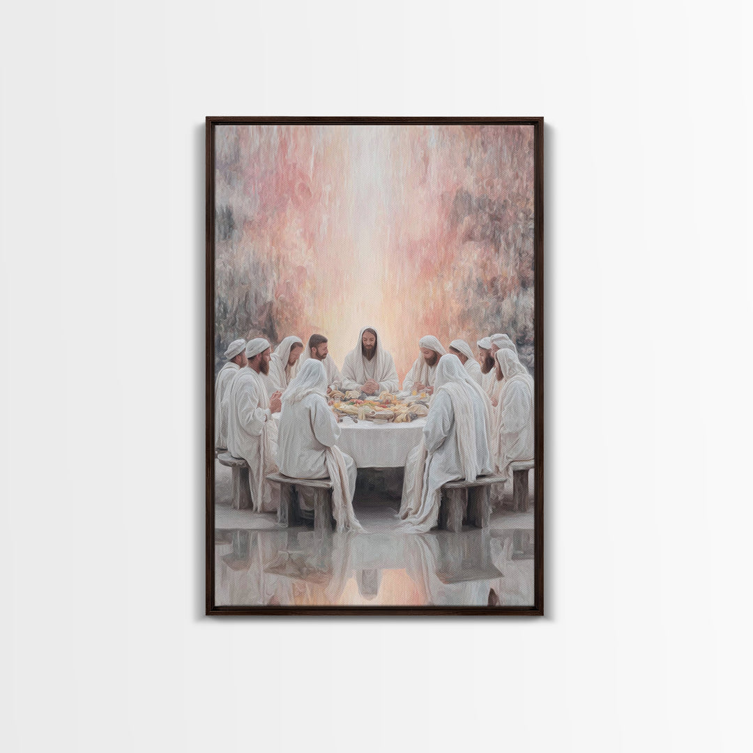 Heavenly Communion – Framed Canvas Print – Jesus Painting – Christian Art – Christian Wall Art – Christmas Art – Christian Christmas Decor