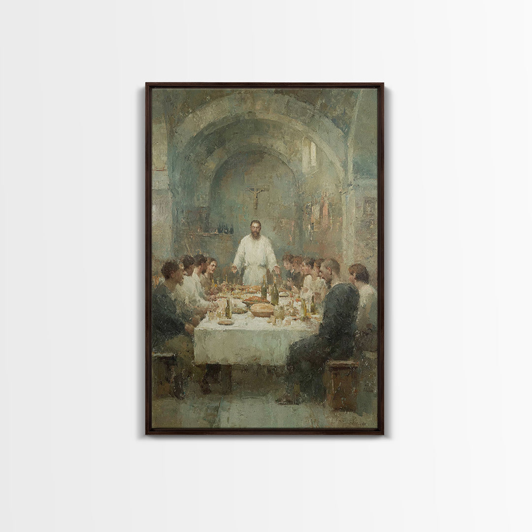 Holy Banquet – Framed Canvas Print – Christian Wall Art – Christian Art Canvas – Jesus Painting – Christmas Art – Christian Art Gift – Chri