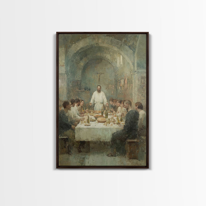 Holy Banquet – Framed Canvas Print – Christian Wall Art – Christian Art Canvas – Jesus Painting – Christmas Art – Christian Art Gift – Chri