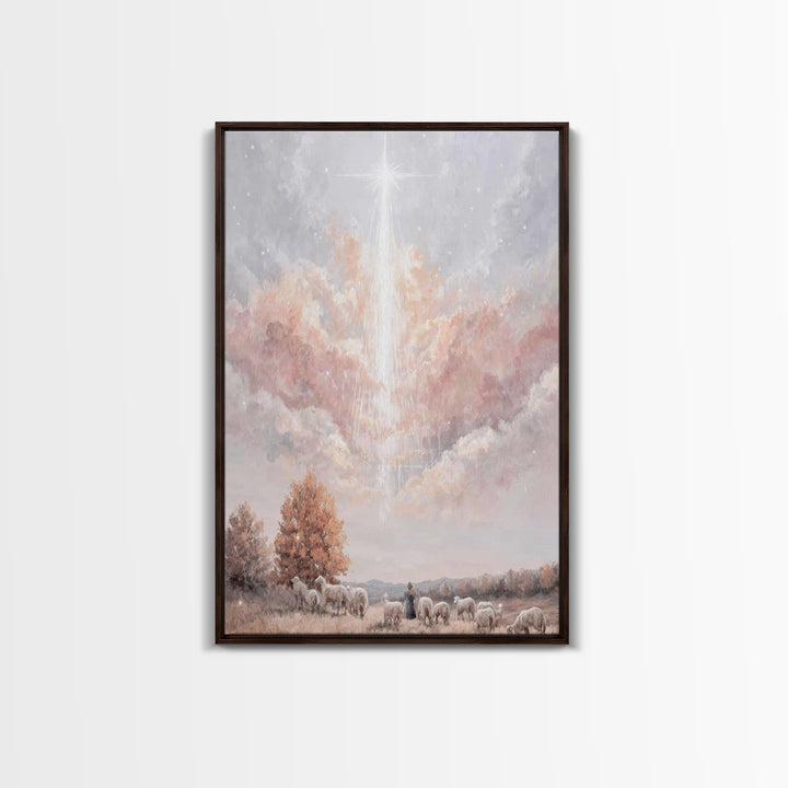Heavenly Dawn – Framed Canvas Print – Christian Wall Art – Christian Art Canvas – Subtle Christian Art – Christmas Art Prints