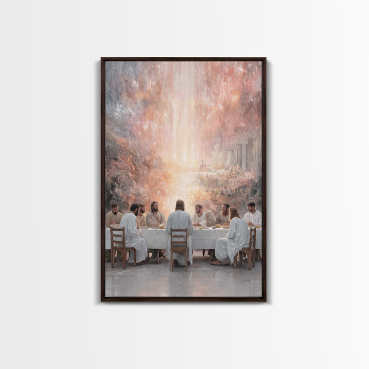 Christ’s Table – Framed Canvas Print – Christian Wall Art – Christian Art Print – Jesus Painting – Christmas Art – Christian Christmas Deco