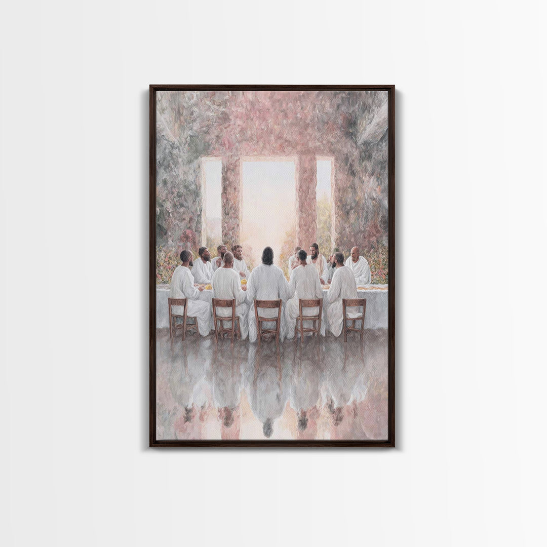 Sacred Dawn Gathering | Framed Canvas Print | Christian Art Canvas | Jesus Painting | Modern Christian Art | Christian Wall Art | Christian
