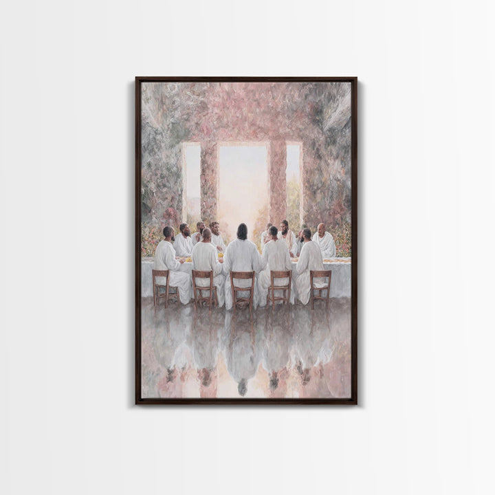 Sacred Dawn Gathering | Framed Canvas Print | Christian Art Canvas | Jesus Painting | Modern Christian Art | Christian Wall Art | Christian