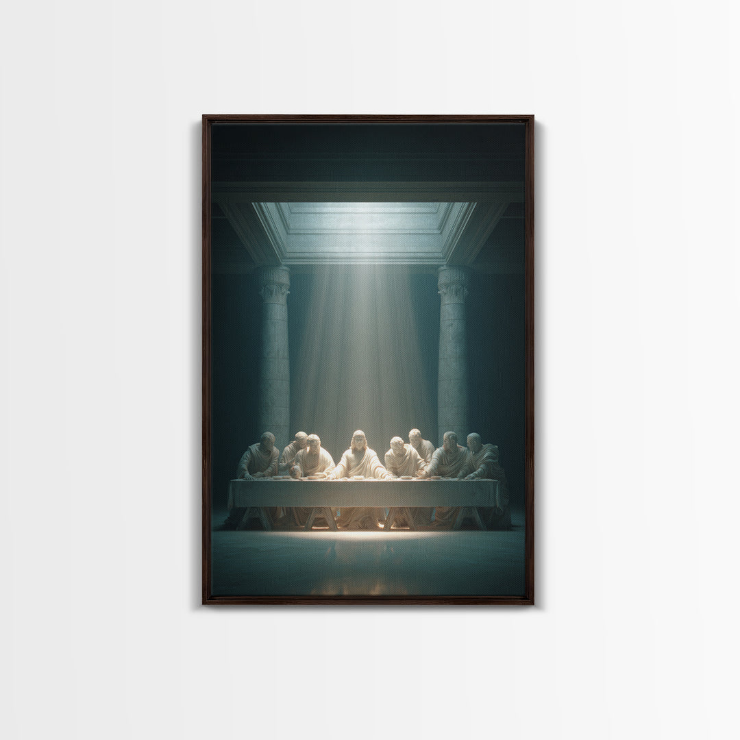 Celestial Supper – Framed Canvas Print – Christian Wall Art – Christian Art Canvas – Vintage Christian Art – Jesus Painting – Christian Dec
