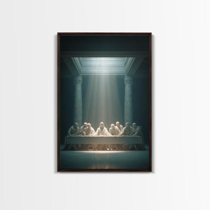 Celestial Supper – Framed Canvas Print – Christian Wall Art – Christian Art Canvas – Vintage Christian Art – Jesus Painting – Christian Dec